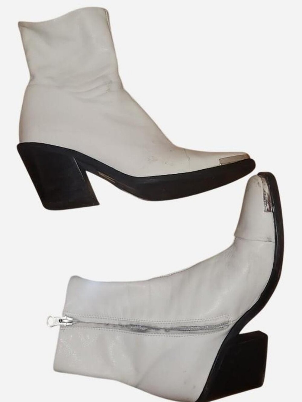 White Western Ankle Boots